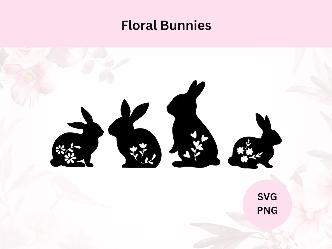 Floral Bunny SVG | Easter Cricut Cut File (digital Download) - Etsy