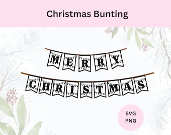 Christmas Bunting SVG | Christmas Decor SVG | Digital Download | Christmas Garland | DIY Christmas Banner | Holiday Bunting Flags