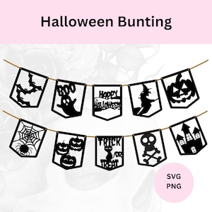 Halloween Bunting cut files, Halloween Bunting SVG, DIY Halloween Garland SVG, Digital Download, Halloween Banner