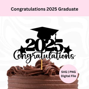 Adorno para tarta de graduación 2025 (SVG) / Descarga digital / Adorno para tarta de graduación 2025 (SVG)