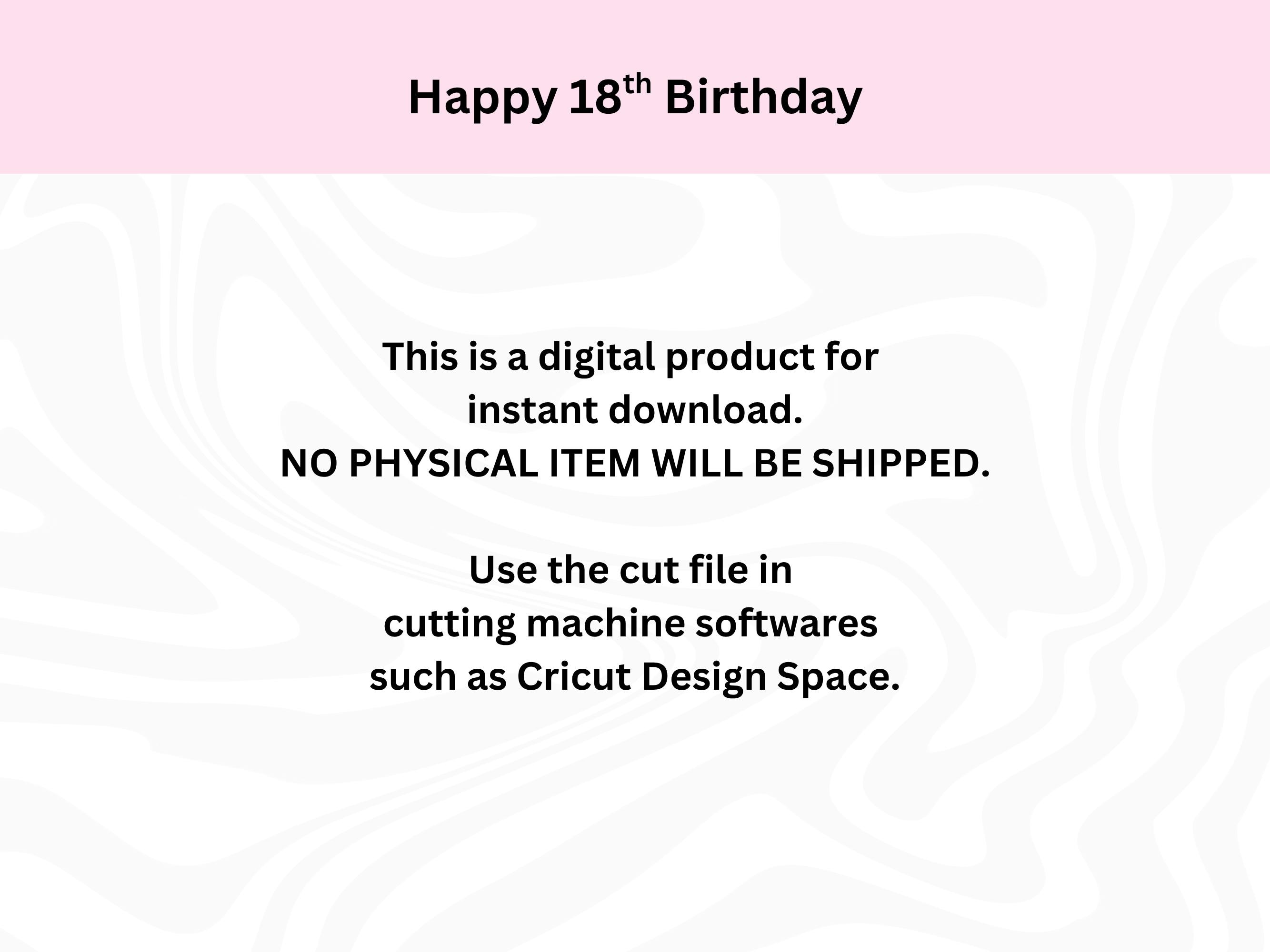 Happy 18th Birthday Cake Topper Svg | 18th Birthday SVG | Digital ...