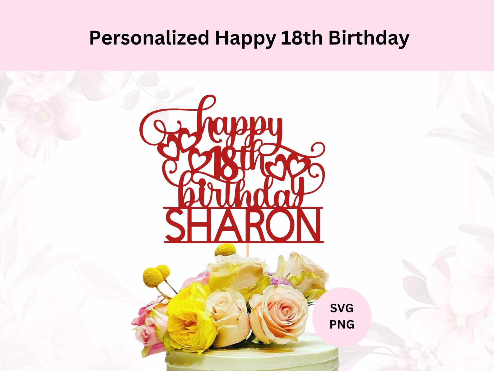 Personalized Happy 18th Birthday Svg | Digital Download | Personalized ...