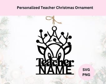 Personalized Teacher Christmas Ornament Svg | Digital Download | Christmas Ornament | Teacher Gift Svg