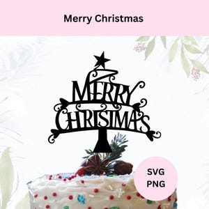 Merry Christmas Svg | Merry Christmas Png | Christmas Svg Cut File |  Digital Download | Christmas decoration | Christmas Tree Svg
