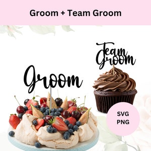 Sposo + Team Sposo SVG / Team Sposo Cake Topper SVG / Addio al celibato / SVG per Cricut / Download digitale / Cake Topper fai da te / Groom Topper