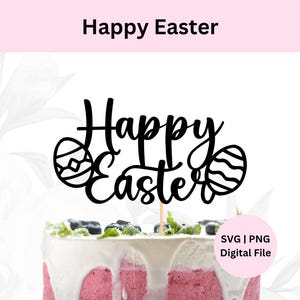 Joyeuses Pâques Svg | Joyeuses Pâques pour gâteau de Pâques | Téléchargement numérique | Joyeuses Pâques | Fichier numérique