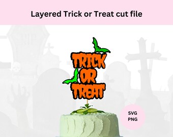 Süßes oder Saures Cake Topper geschnitten Datei, Süßes oder Saures SVG, Happy Halloween Cake Topper, DIY Cake Topper, digitaler download, SVG-Datei