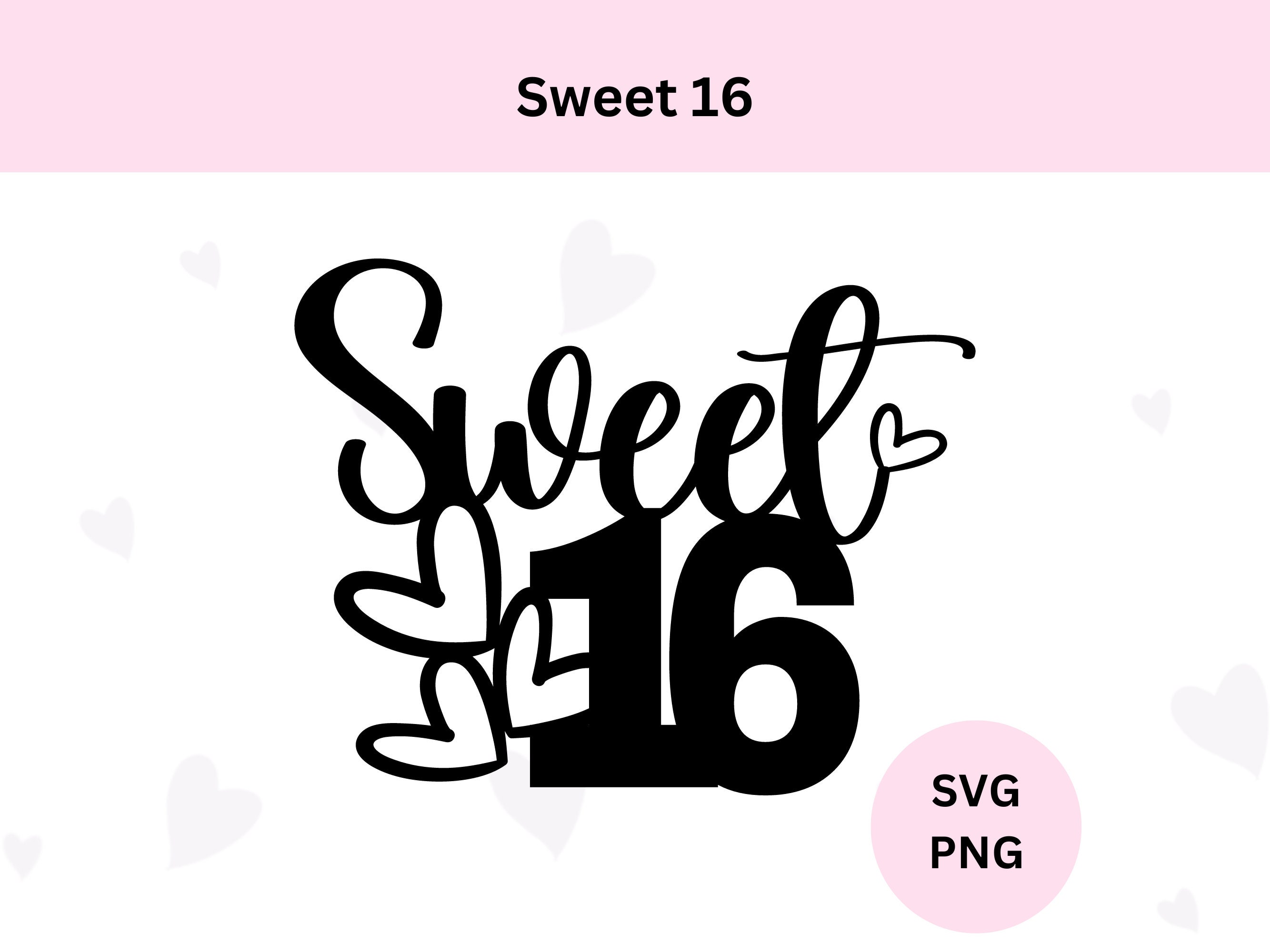 Sweet 16 Cake Topper Cut File, Svg File for Cricut, 16th Birthday Cake ...