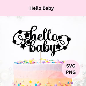 Christmas Hello Baby cake topper svg | Hello Baby svg |  DIY cake topper |  Christmas Baby Shower topper | Digital Download | SVG for Cricut