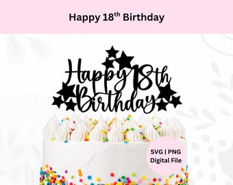 18th Birthday Cake Topper Svg Digital Download - Etsy Canada