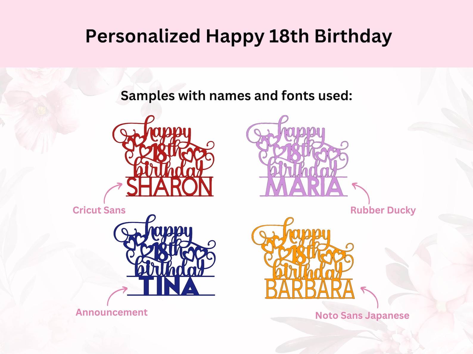Personalized Happy 18th Birthday Svg | Digital Download | Personalized ...