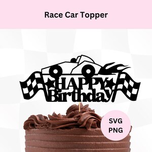 Race auto taart topper Svg | Racewagen verjaardag Topper Svg | Digitale download | Racewagen Svg | Taarttopper Svg | Raceauto, png