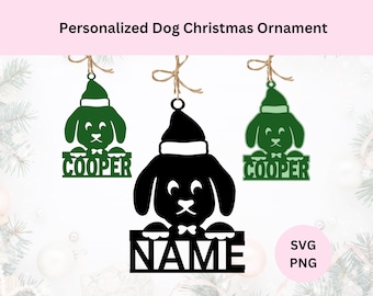 Personalisierte Hund Weihnachtsverzierung | Digitaler Download | Weihnachtsverzierung | Weihnachtsbaum Dekoration | Hund svg