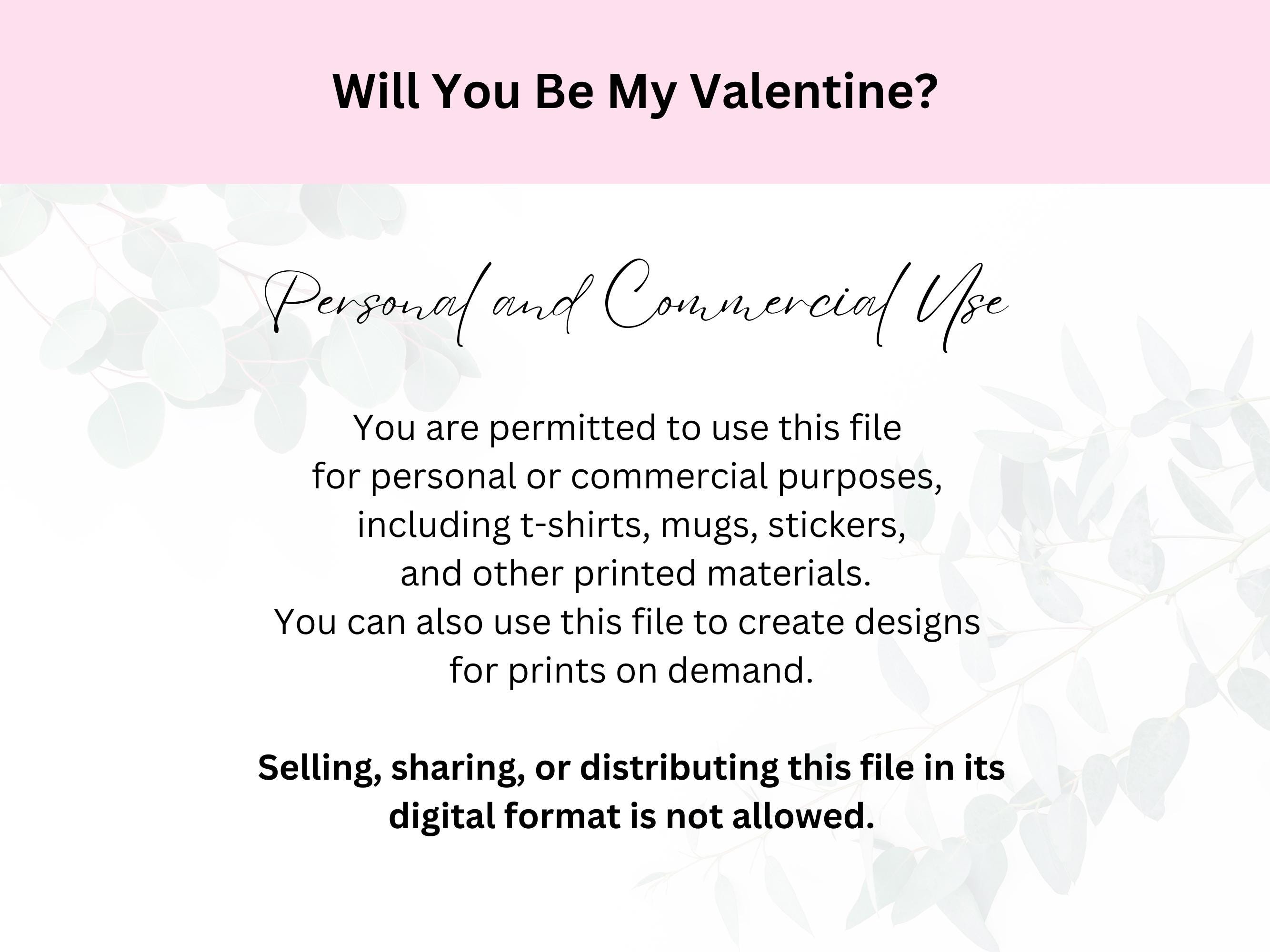 Layered Will You Be My Valentine Svg | Digital Download | Cake Topper ...