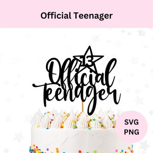 13.Geburtstags-Kuchentopper SVG, 13. Geburtstag Cake Topper, digitale Datei zum Ausschneiden, für Cricut, zum 13