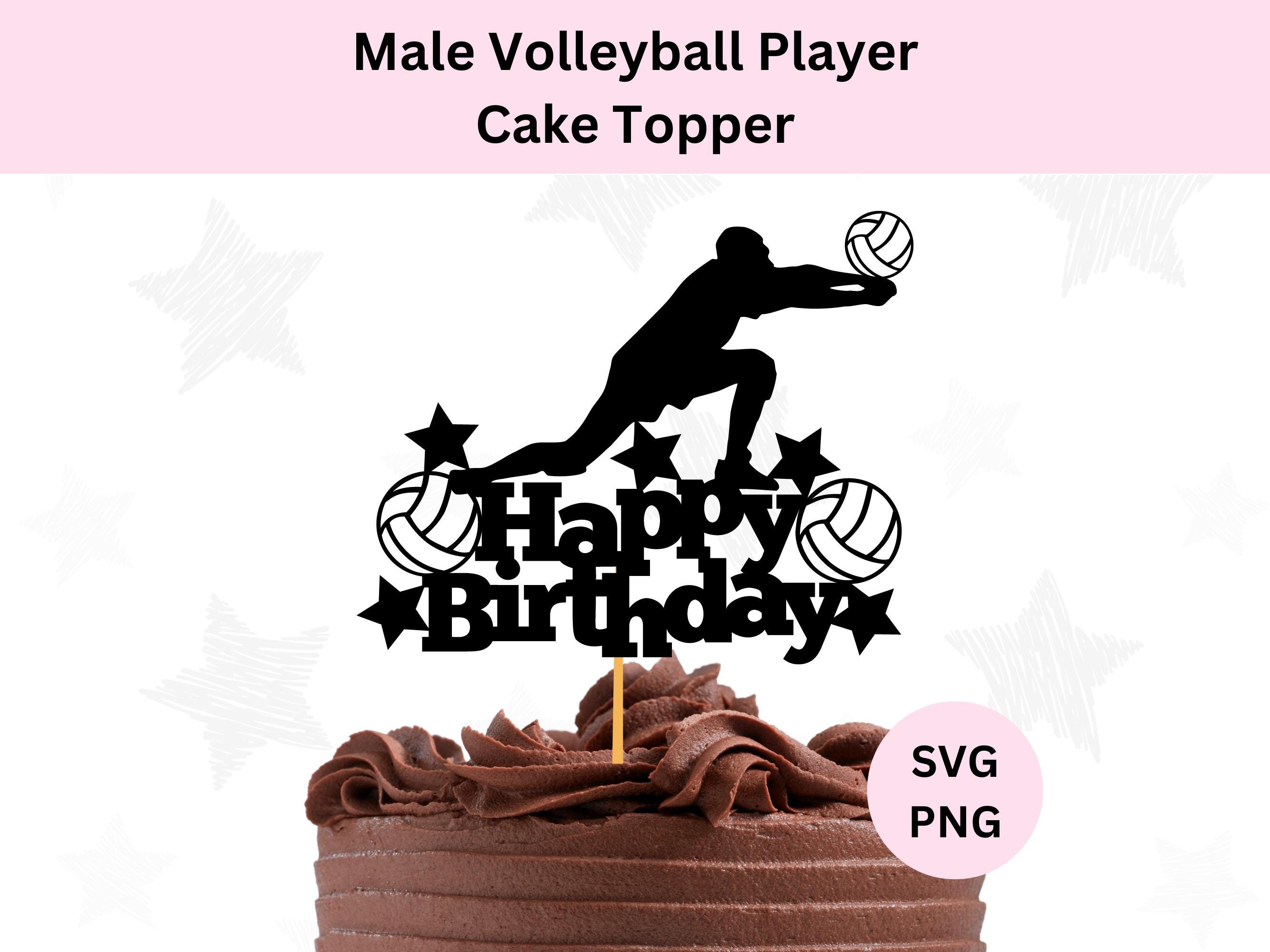 Volleyball Cake Topper Svg | Digital Download | Volleyball Birthday Topper  Svg | Cake Topper Svg | Male Volleyball Player Svg - Etsy