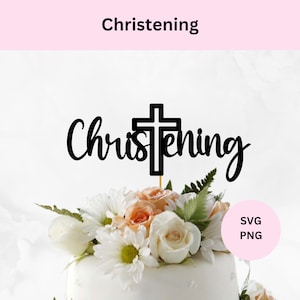 File di taglio battesimo, Battesimo cake topper SVG, Download digitale, Cake topper fai da te, Cake topper battesimo, File macchina da taglio