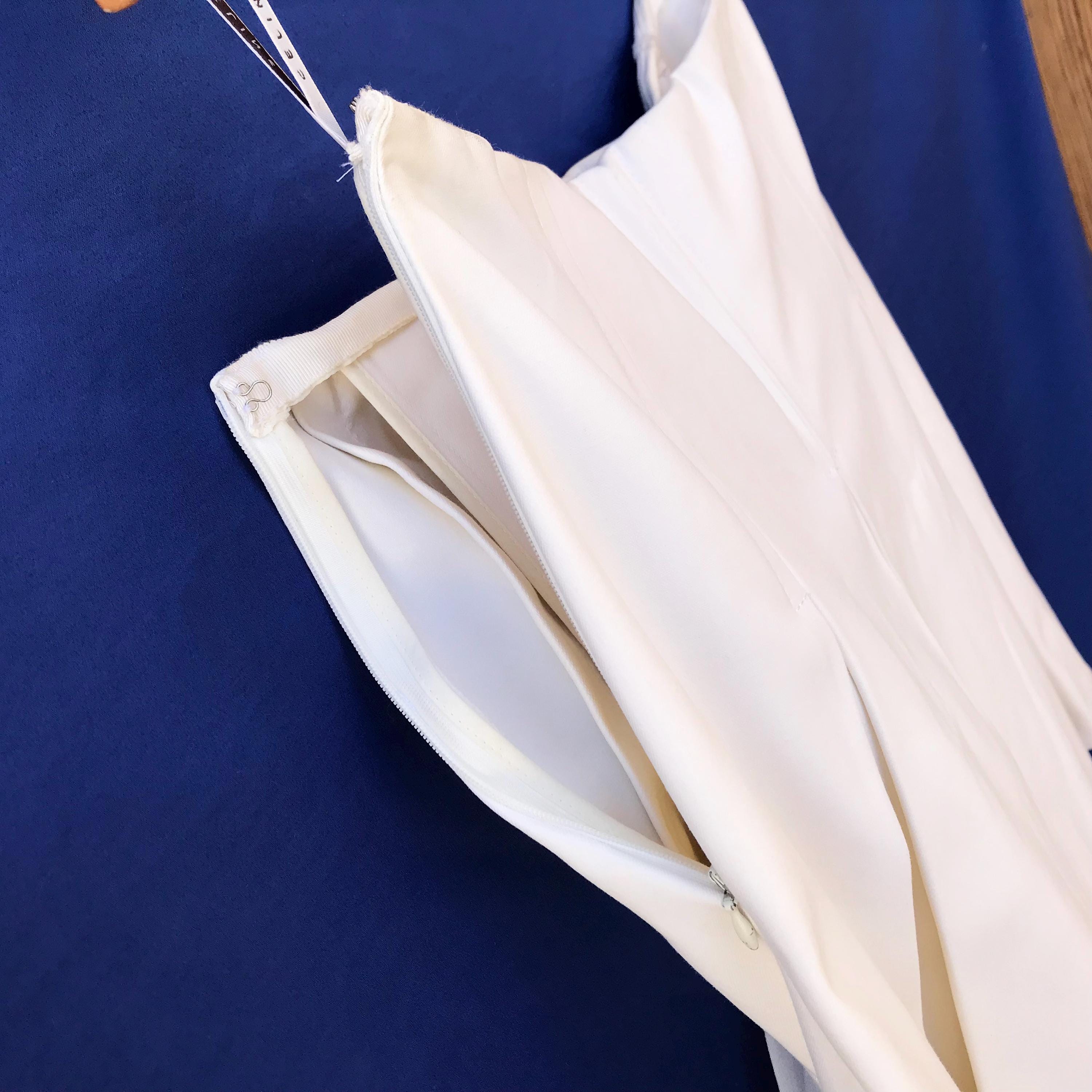 Vintage Celine Women's Skirt White Cotton Size 46 Made in France