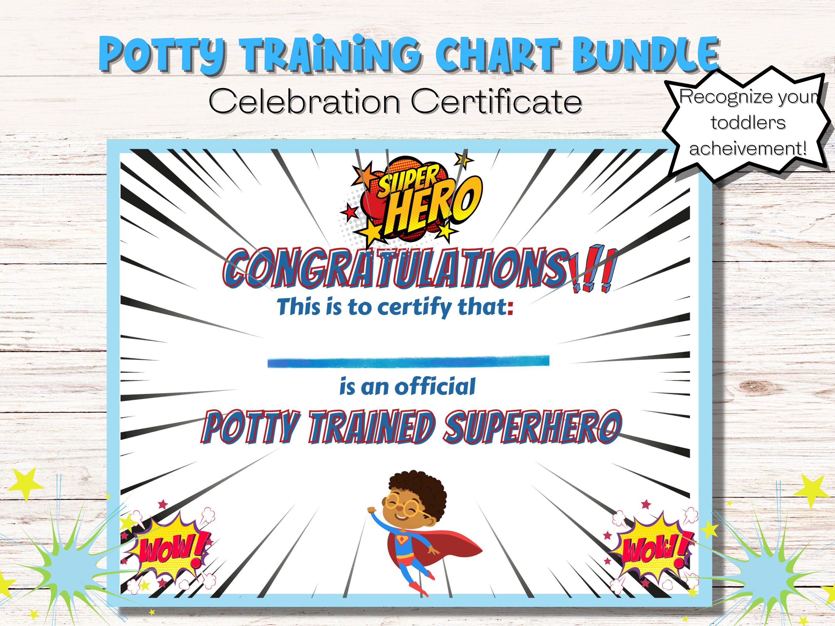 Potty Training Chart Reward Chart Bundle Superhero Potty Chart Potty ...