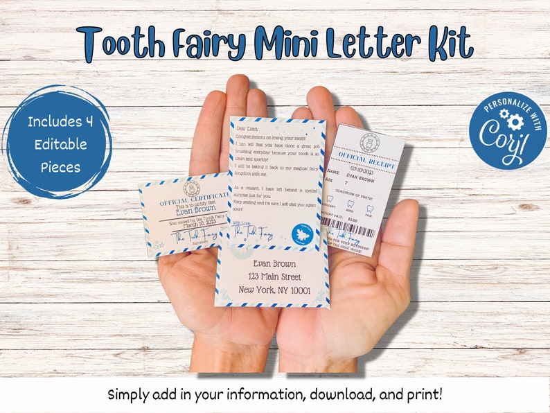 Editable Toothfairy Letter Tiny Tooth Fairy Note for Boys Lost - Etsy