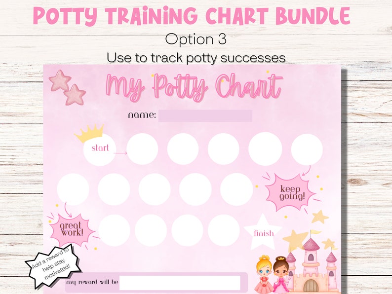Potty Training Chart Printable Potty Reward Charts Princess Potty Chart ...