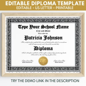 High School Diploma Certificate, Homeschool Diploma Template, GED Diploma Keepsake, GED Certificate, Diploma Certificate Template