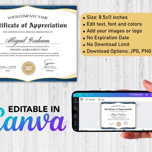 Team Achievement Award - Customizeable Certificate Design - Printable & Digital