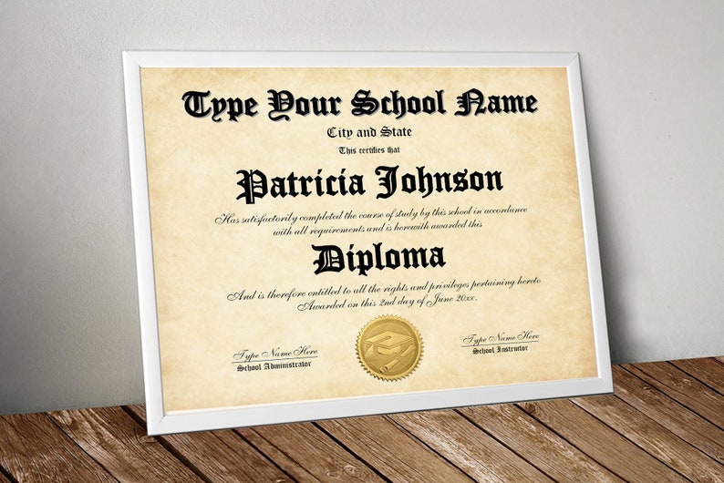 Custom High School Diploma, Homeschool Diploma, Diploma Keepsake, GED
