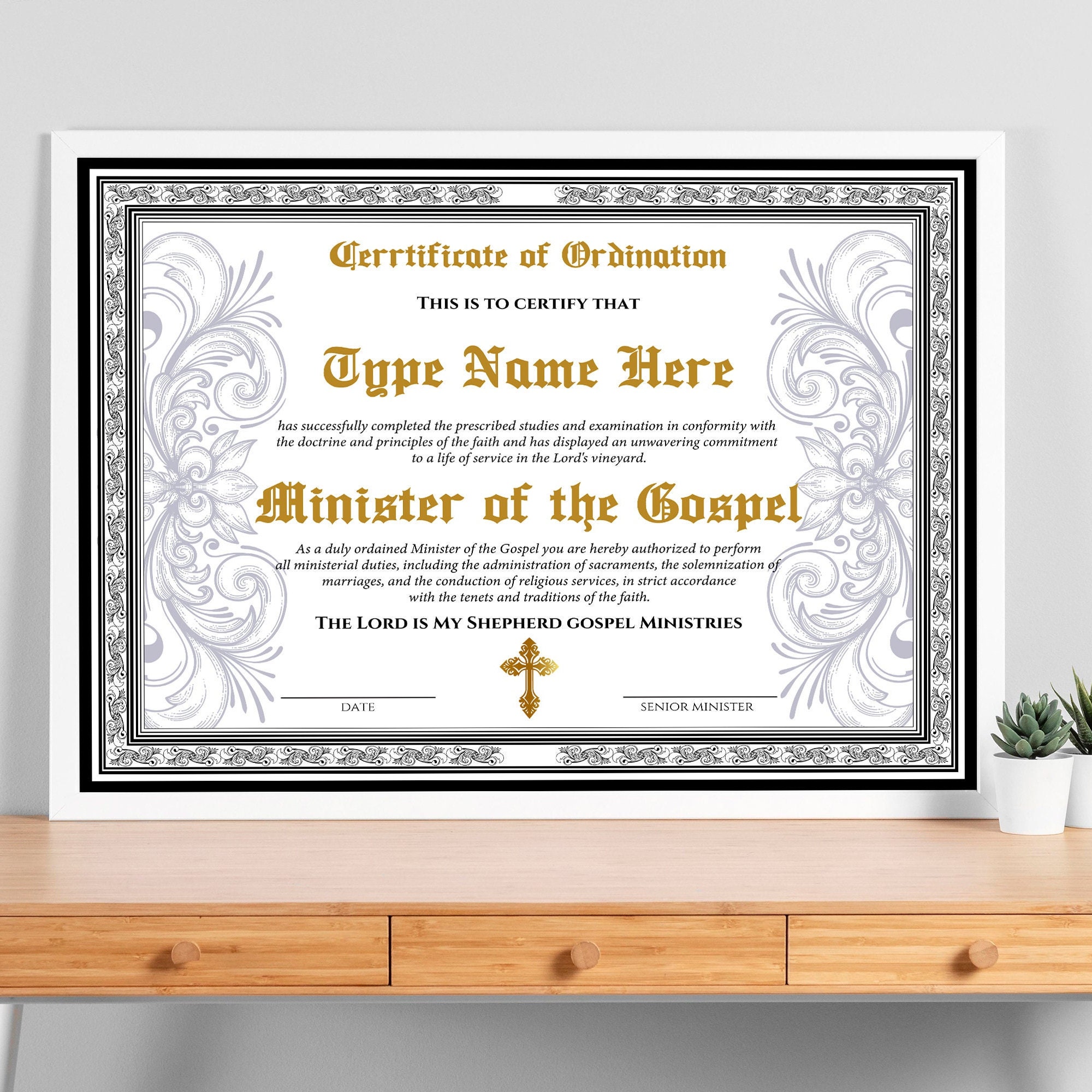 Ordained Minister License Certificate Printable 38 Ordination