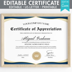 Corporate Event Certificate - Professional Design for Company Ceremonies
