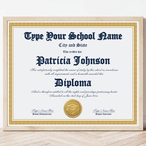 Editable High School Diploma Template, General Equivalency Diploma Template, Homeschool Diploma Keepsake, General Education Diploma