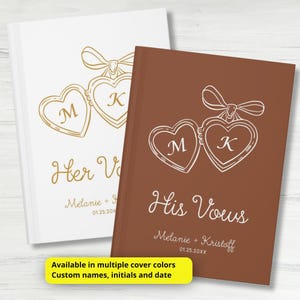 Personalized Wedding Vow Books | His & Hers Hardcover Journals