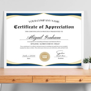Student Award Certificate - Recognize Academic Excellence - High-Quality Template
