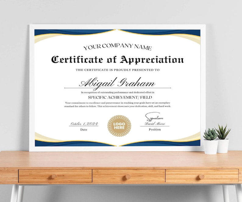 Student Award Certificate - Recognize Academic Excellence - High-Quality Template