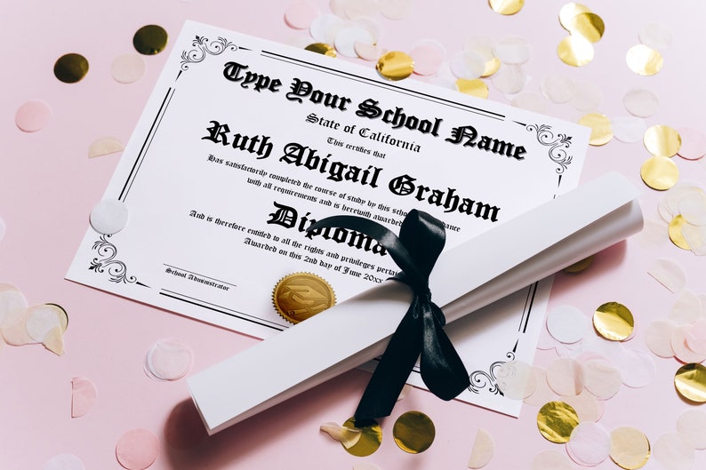 Editable High School Diploma, Printable Homeschool Diploma Template ...