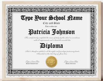 High School Diploma Certificate, Homeschool Diploma Template, GED Diploma Keepsake, GED Certificate, Diploma Certificate Template