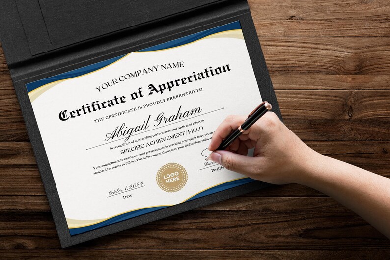 Faculty Achievement Award - Editable Certificate for Educational Institutions