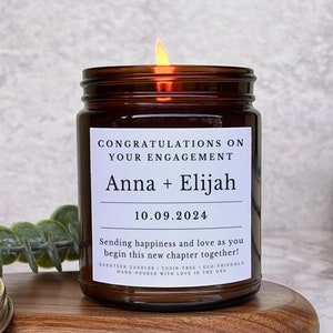 Custom Engagement Gift, Engagement Candle Gift, Engagement Party, Bride to Be Gift, Couples Gift, Wedding Gift, Anniversary Gift for Friend