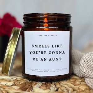 You're Gonna Be An Aunt Candle Gift | Pregnancy Announcement | Baby Reveal | New Aunt Gift | Gift for Sister | Auntie Gift