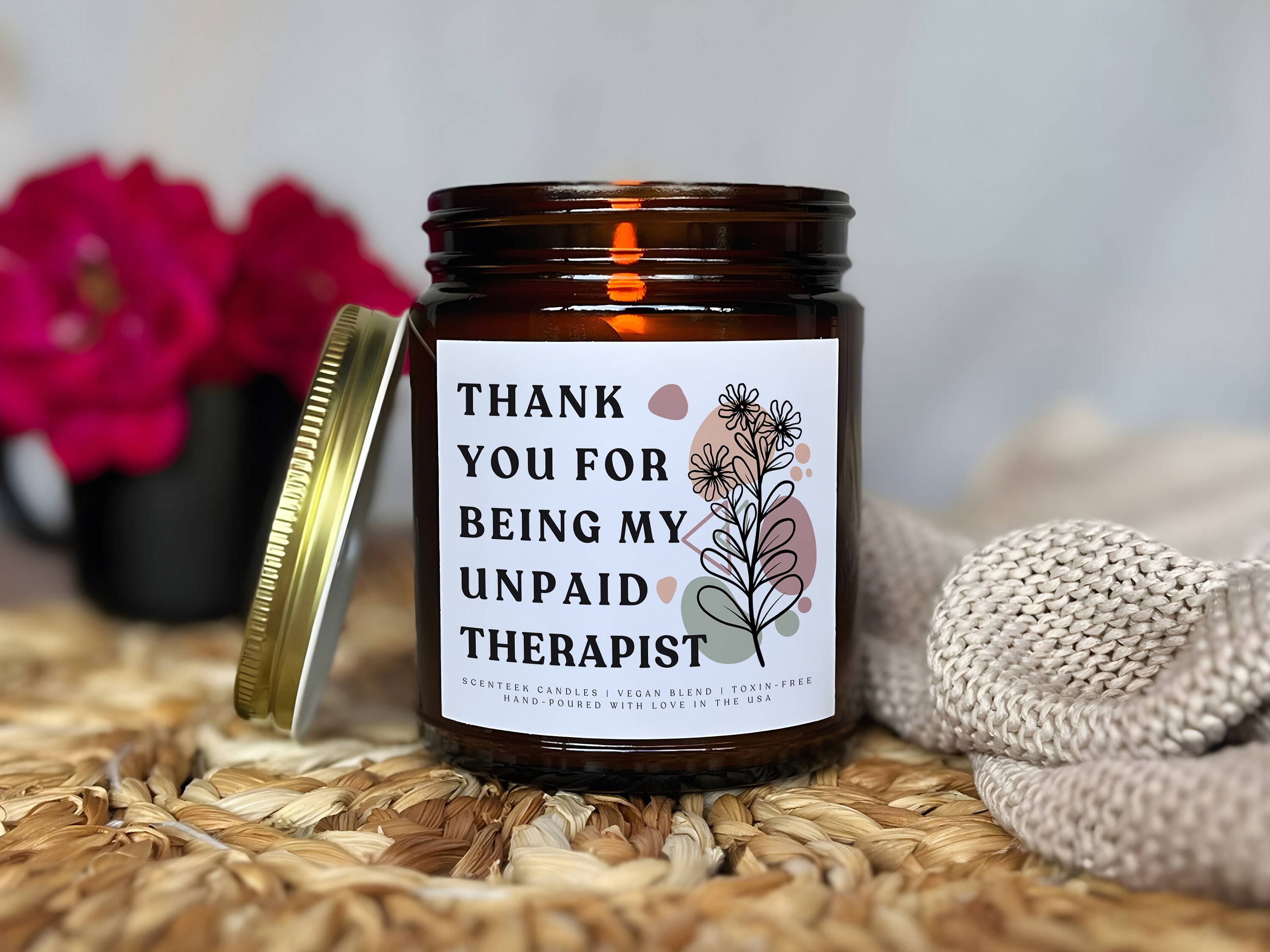 Make-up-Tasche Mit Dankes-Spruch – „Thank You For Being My Unpaid Therapist“ – Geschenk Für Frauen & Freundinnen