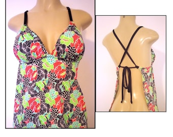 A, B, C, D, DD, DDD Cup Size Tankini Tops Open back