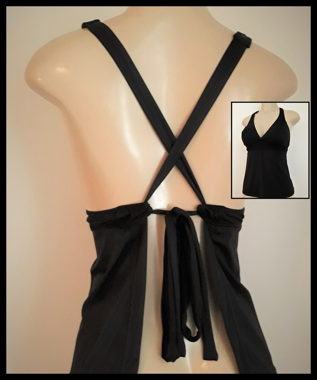 Open Back Tankini Tops, Crisscross Back Swimwear, Women's Tankini