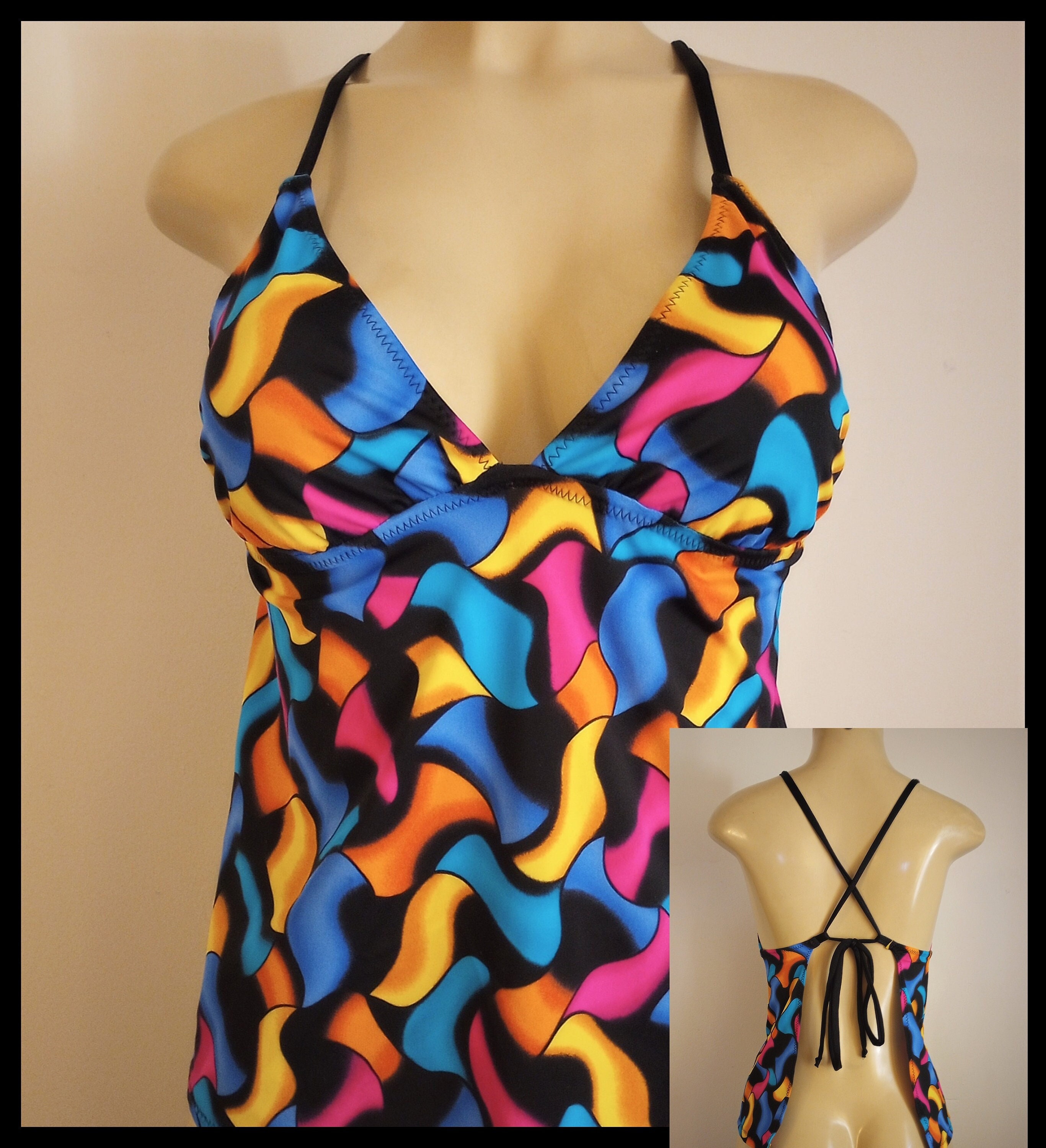 Open Back Tankini Tops Crossover Back Swimsuits Apron Back - Etsy