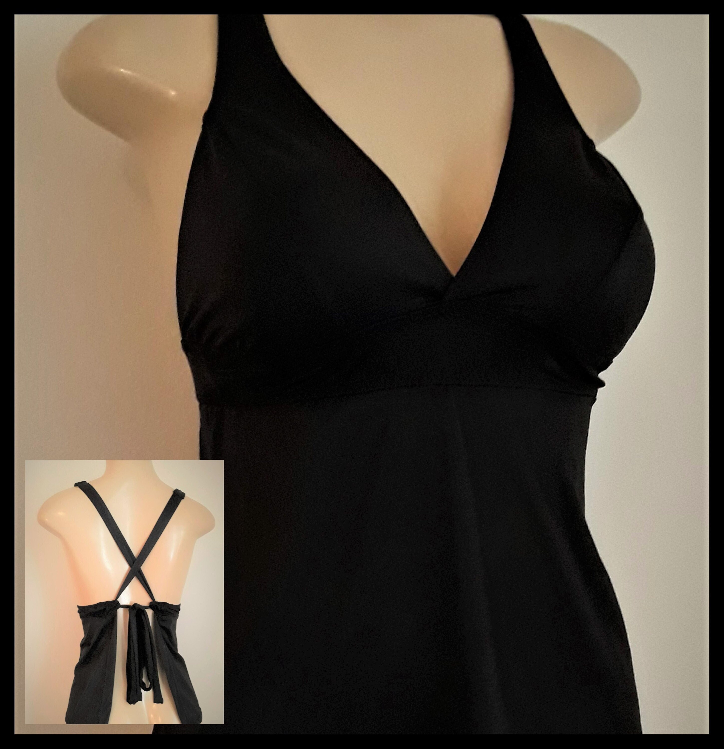 Open Back Tankini Tops, Crisscross Back Swimwear, Women's Tankini