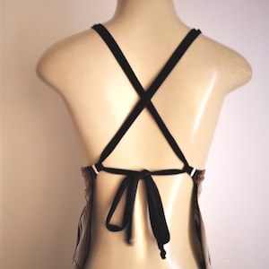 Crossover Back Tankini Tops, Tie Open Back Swimwear Top