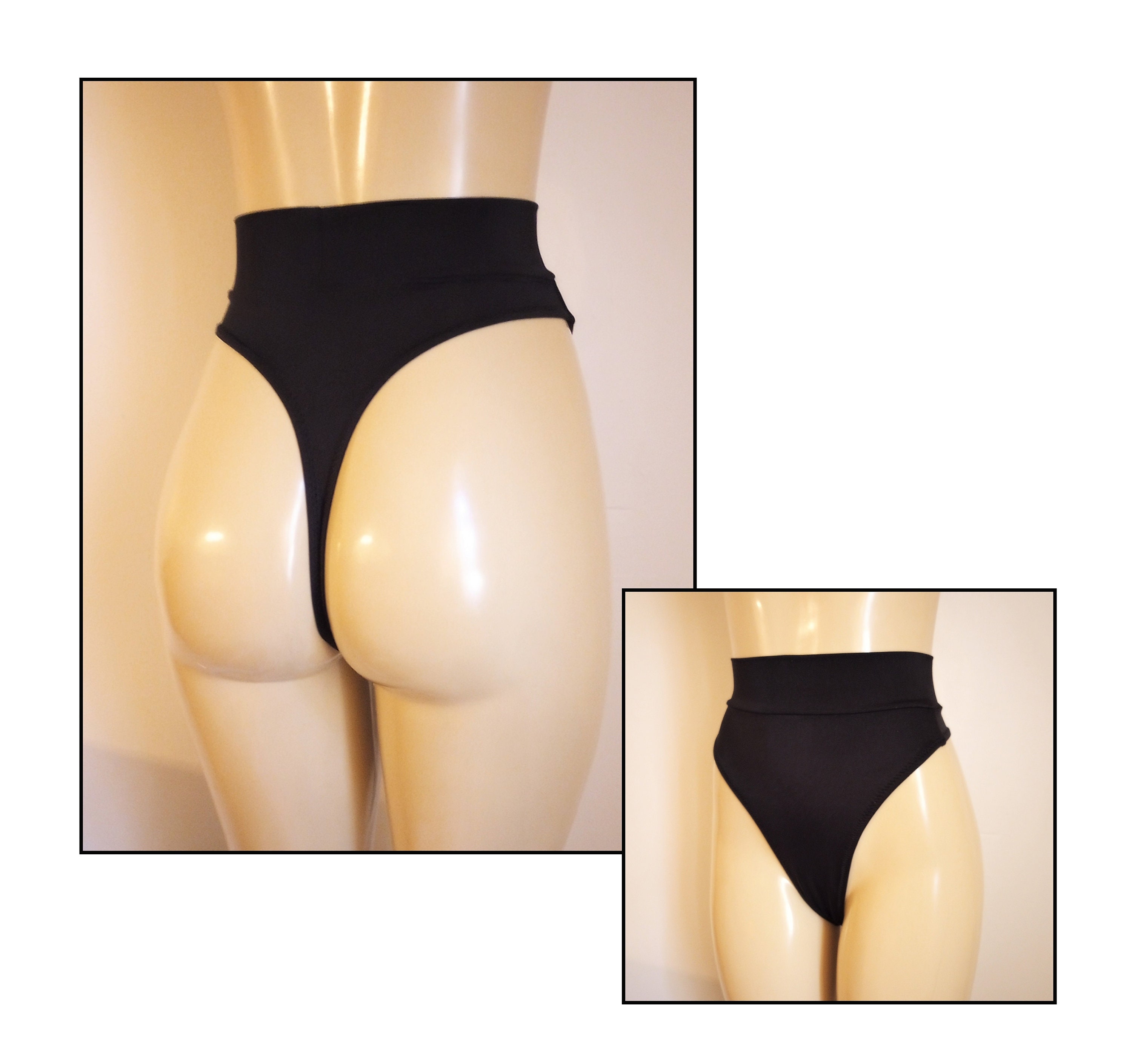 High Waisted Bikini Bottom, Seamless Swimsuit Bottom, Bahamas Belt