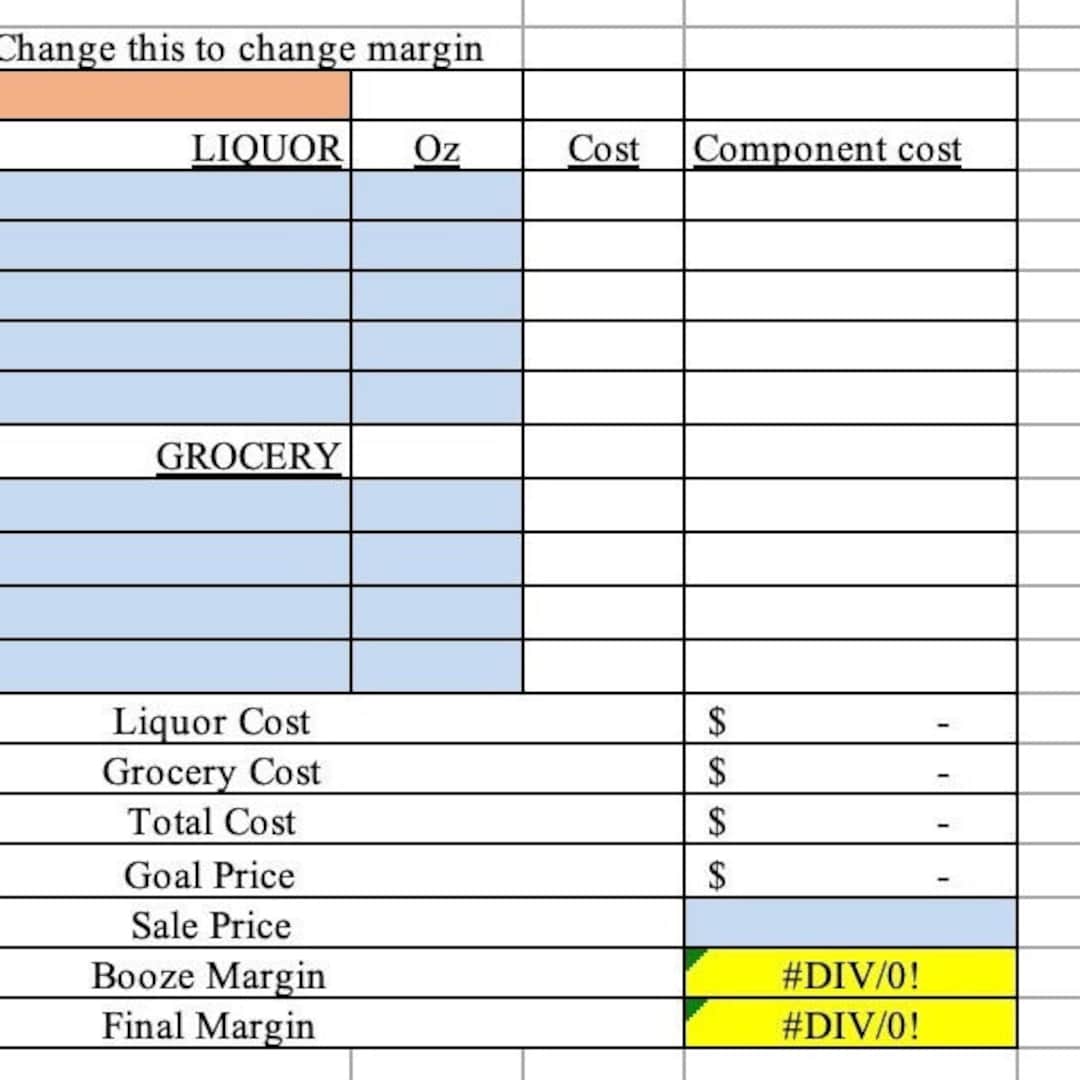 Bar Recipe Cocktail Calculator Beverage Inventory Management Bar