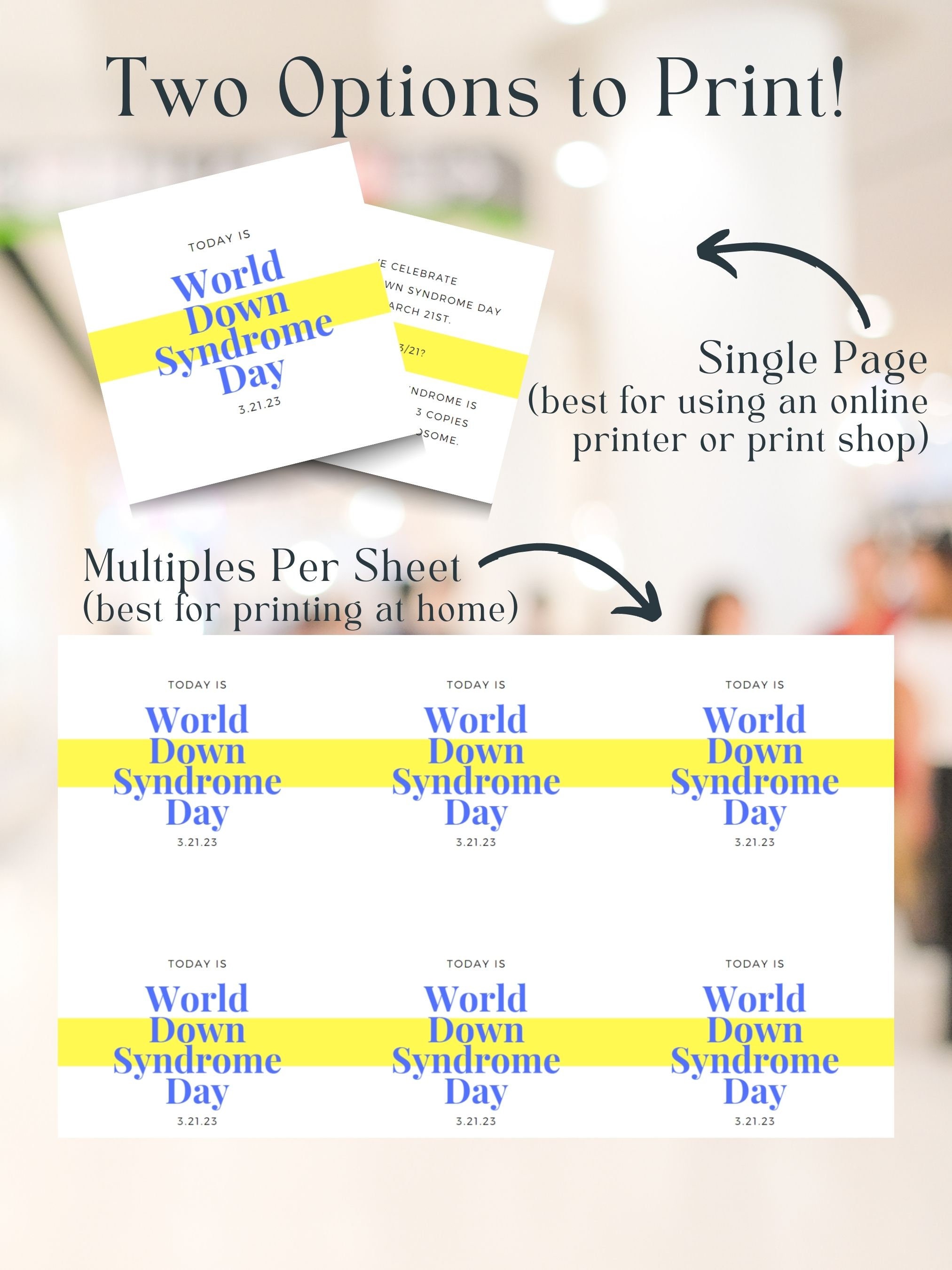 World Down Syndrome Day Card Printable Instant Download Trisomy 21 ...