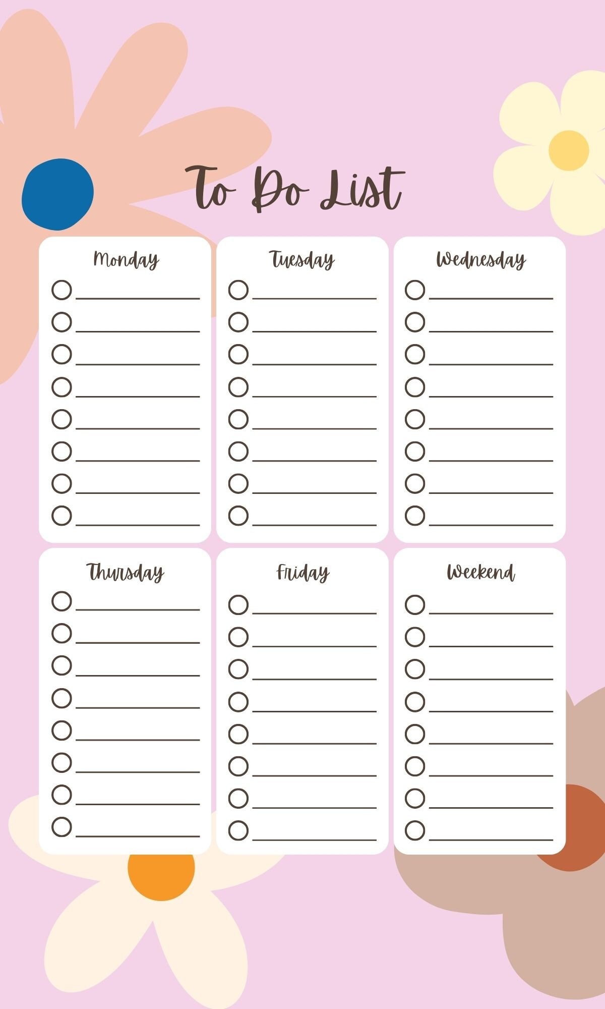 Floral Retro Weekly to Do List - Etsy
