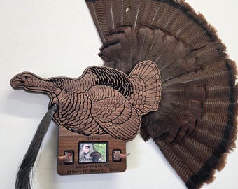 Personalized Gobbling Turkey Plaque – Custom Engraved Hunting Trophy Mount – First Turkey Gift